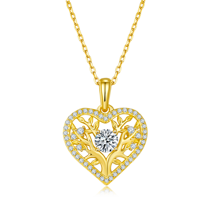 生命树爱心PendantS925银Moissanite厘石D级0.78ct
